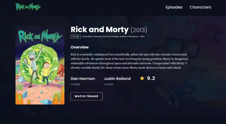rick and morty project